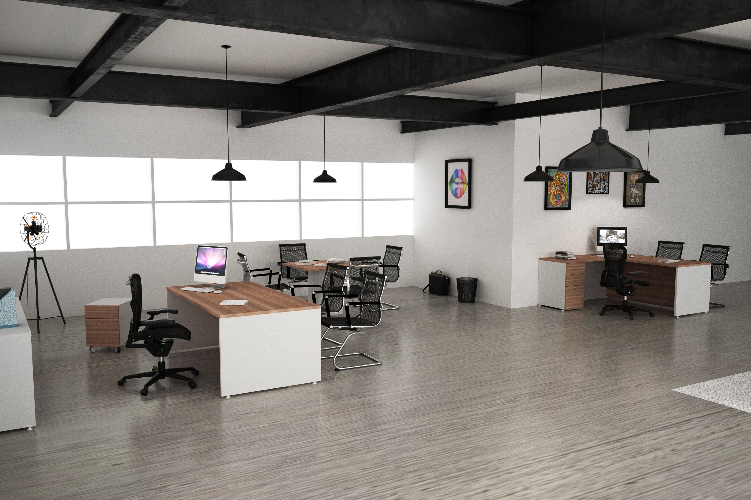 Escritorio Operativo Moderno Legno Recto de Melamina Muebles Modernos para Oficina Escritorios de Oficina