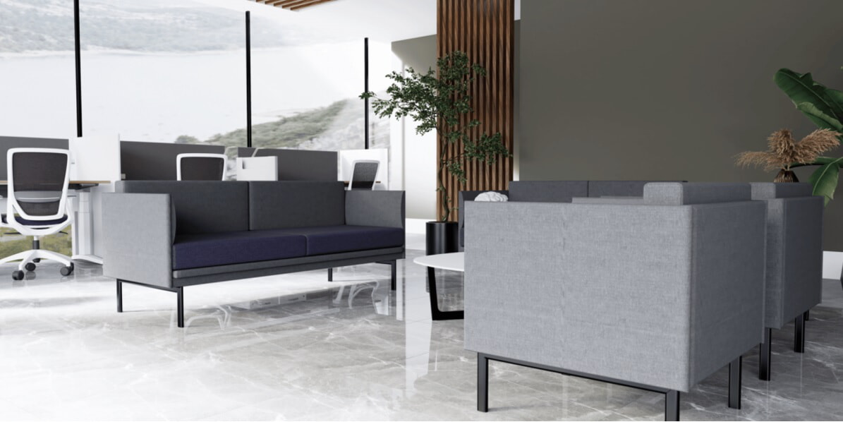 Sofá para Salas de Espera A4 3P 3 Plazas Resplado Bajo Muebles Modernos para Oficina A4 3P