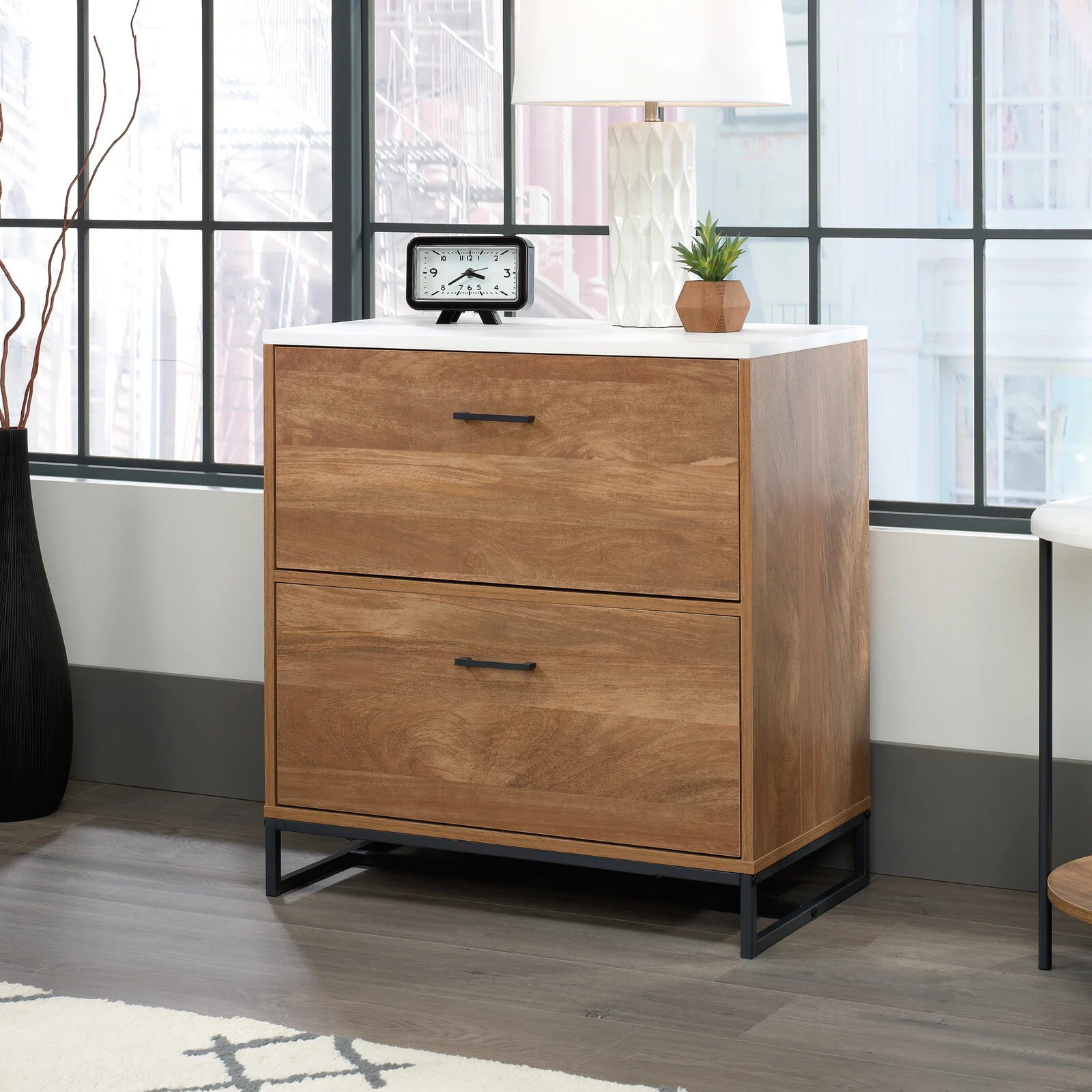 Archivero Horzontal de 2 Gavetas Melamina y Herreria Muebles Modernos para Oficina Archivero horzontal de 2 gavetas melamina y herreria