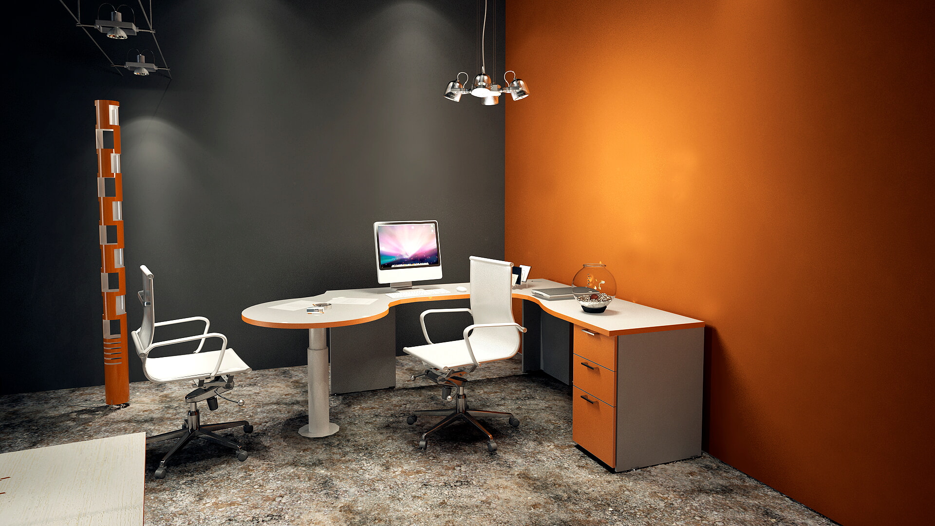 Escritorio Corte Ergonomico en L con Cubierta Semi Redonda Muebles Modernos para Oficina Escritorio lengo con curva