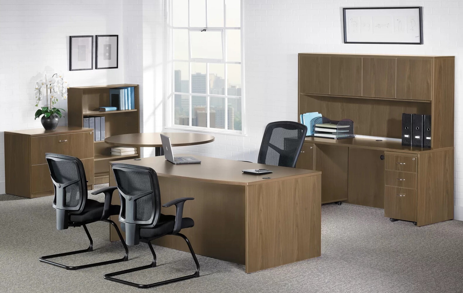 Escritorio Lengo en Herradura y Cajonera Credenza y Librero Muebles Modernos para Oficina Escritorio lengor en herradura