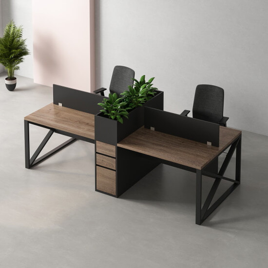 Mesas Kiuns con Travesaño Decorotivo y Maseta de Melamina Muebles Modernos para Oficina Mesas kiuns con travesaño decorotivo y maseta de melamina
