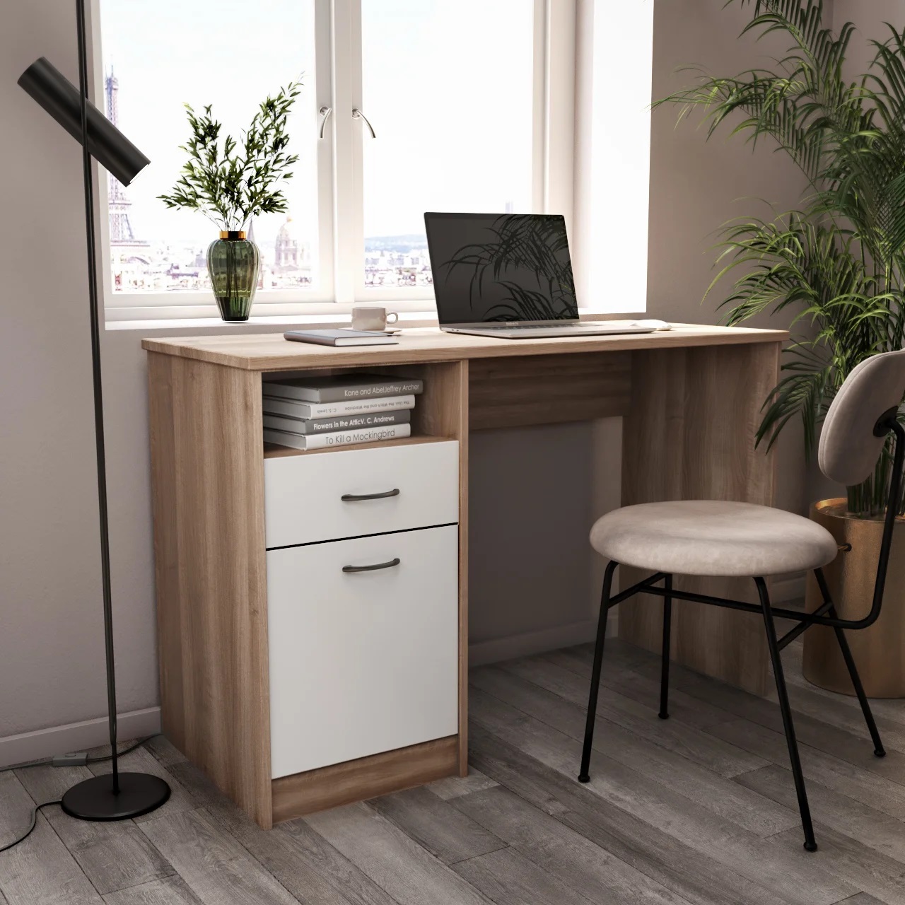 Escritorio grapa con pedestal, hueco cajon y archivero Muebles Modernos para Oficina Escritorio grapa con pedestal, hueco cajon y archivero