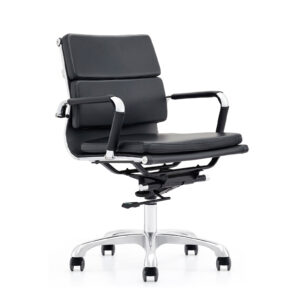 Silla Operativa ch-002-34 color negro con estructura cromada, ajustable - Muebles para corporaciones