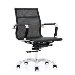 Silla Operativa CH 003 malla color negro y estructura cromada - Muebles Corporativos