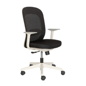 Silla Operativa ch-004 color negro y estructura blanca
